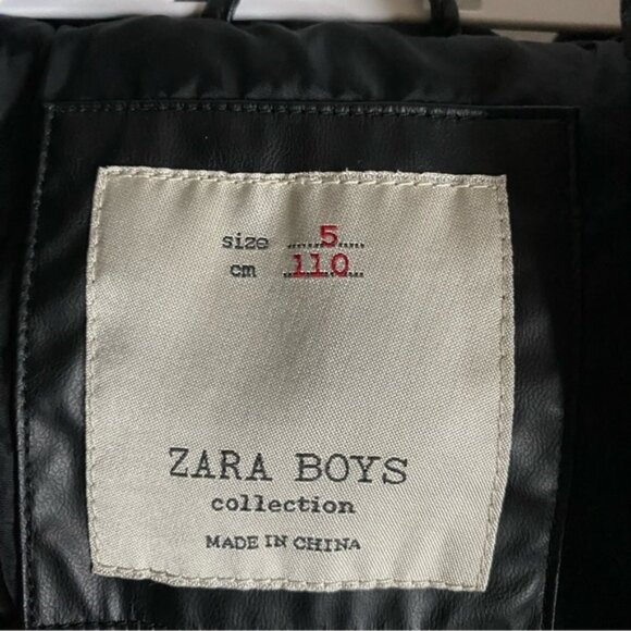 Zara Boys Black Puffer Hooded Jacket - Picture 4 of 8